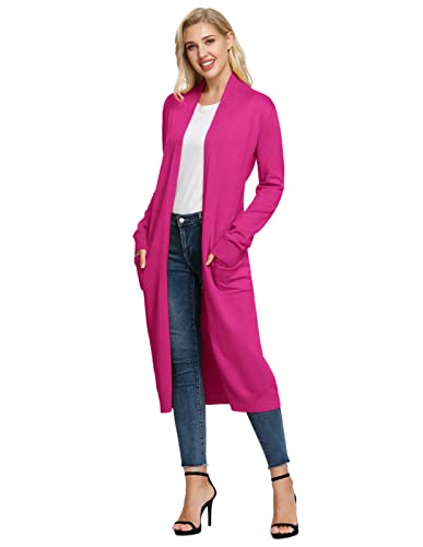 Image of GRACE KARIN Essential Solid Open Front Maxi Long Knitted Cardigan Sweater for Women