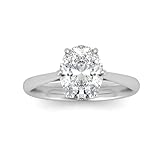 BFD IGI Certified F/VS 3.00Ct Lab Grown Oval Diamond Cathedral Solitaire Engagement Ring in Platinum Size M