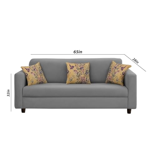 Image of Casaliving Lifestyle 3 Seater L Shape Sofa Set for Living Room (Dark Grey)