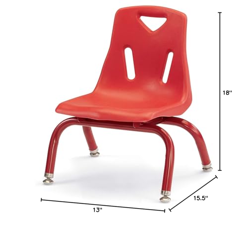 Image of Berries Jonti-Craft 8118JC1008 Stacking Chair with Powder-Coated Legs, 8 inch Height, Red