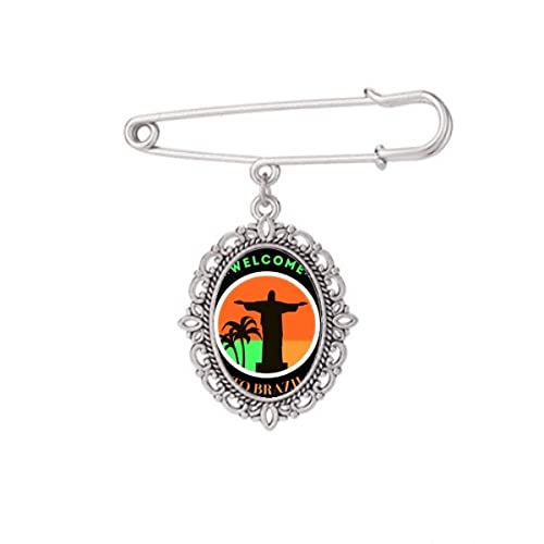 Broche de robe Brésil Mount Corcovado finitions soignées élément culturel taille M