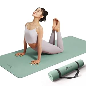 KEEP Yoga Mat, 32″ Extra Wide Exercise Mat with Strap for Men and Women, 7mm Thick Double-Sided Non-Slip Eco-friendly Yoga Mat for Pilates, Workout and Fitness