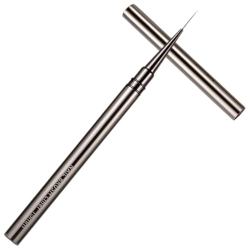 MUCKLILY Pincel Delineador para Decoración de Uñas Mango Metálico de 15 MM Herramienta Fina para Dibujo y Pintura de Manicura Rotulador Artístico para Uñas Kit de Arte para Salón y Uso