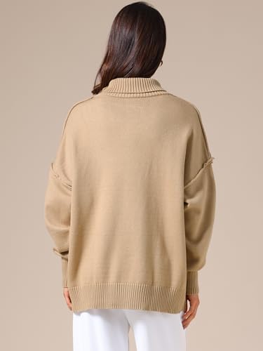 Allegra K Women Oversized Sweaters Mock Neck Long Sleeve Casual Loose Pullover Sweater Tops 2025 Fall Outfits4