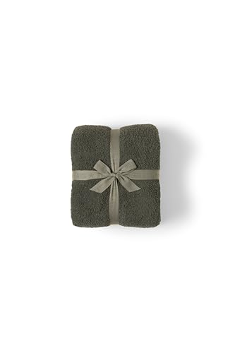 Barefoot Dreams Women\'s CozyChic Colorblock Throw, Khaki Green Multi, One Size