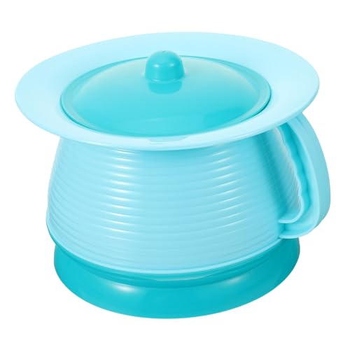 MOLUCKFU 子供用トイレ チャンバーバケット トイレトレーニングポット 子供旅行 小便器つば ふた付き尿バケツ 尿ボトル 尿ポット スピットン小便器 プラスチック Sky-blue 再利用可能