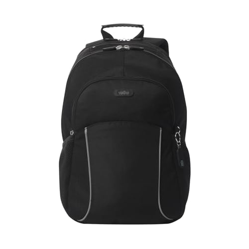 TOTTO - Mochila para Ordenador Portátil de 15,4 Pulgadas, Modelo Cambri 2.0, 3 Compartimentos, Bolsillo Tablet 10', Bolsillo Botella, Espaldar Ergonómico, Cómodas Correas en S, Color Negro