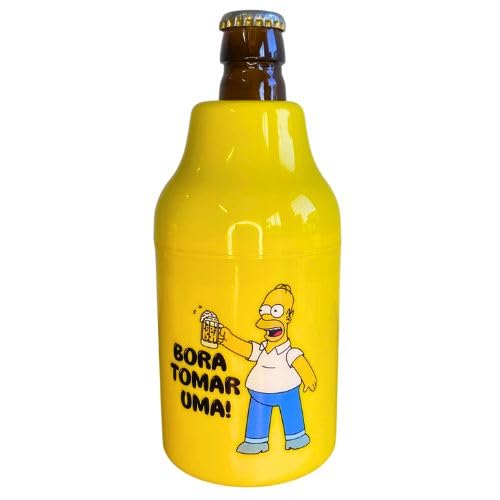 Kit Casal 2 Porta Litrinho 300ml Suporte 3 em 1 Térmico Homer Cerveja