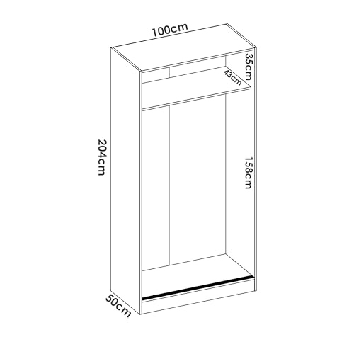 Armario ropero corredero blanco de 100x204 cm para evitar ropa arrugada en habitaciones sin espacio 4