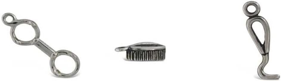 Hoof Pick, Bit & Brush Charms Sterling Silver | Equestrian Jewelry | Horse Riding Jewelry Jewelry Making Pendant For You