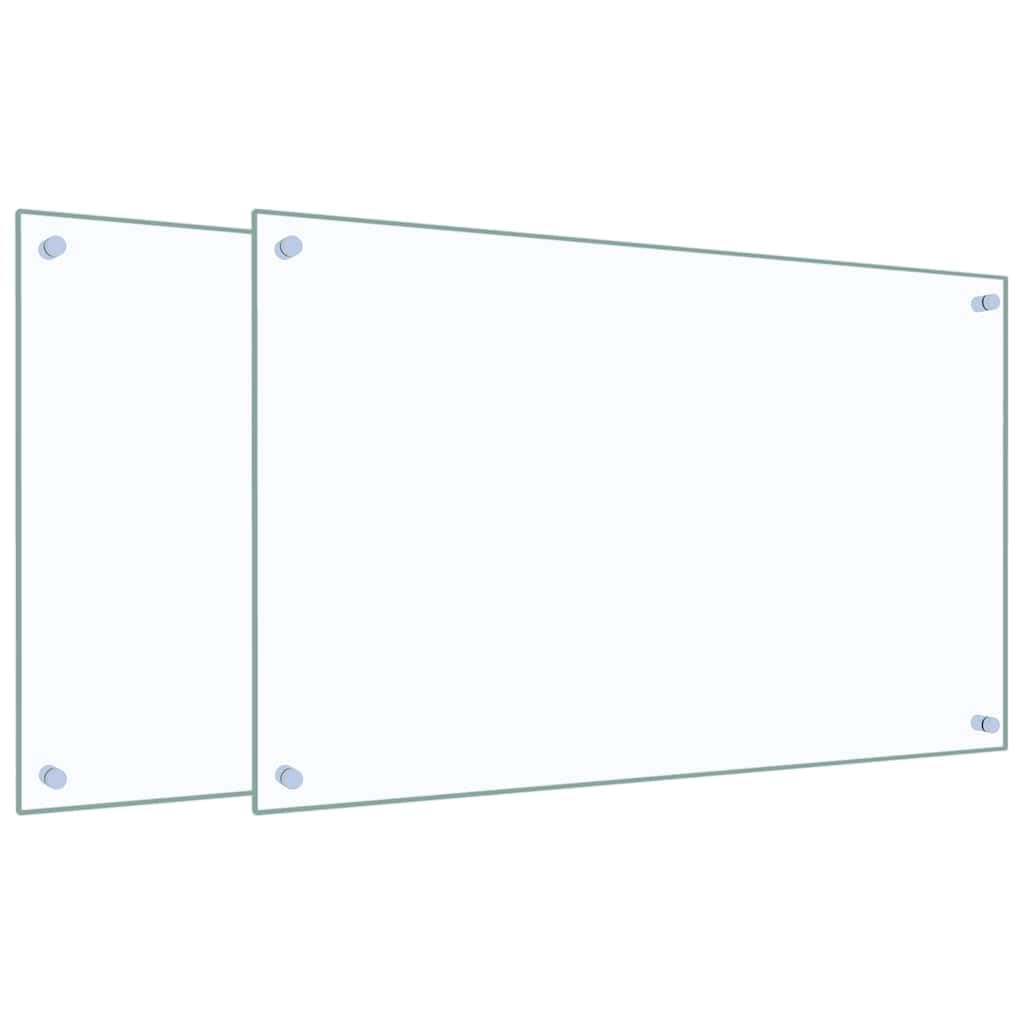 vidaXL Kitchen Backsplash, Transparent Tempered Glass, Protects Against Grease Splash, Heat Resistant up to 240 Degrees, Easy to Clean, Includes Mounting Materials