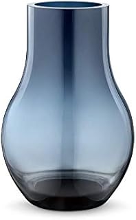 Georg Jensen Cafu Medium Vase in Deep Blue - Handmade Solid Glass - Designed by HolmbäckNordentoft - Luxury Flower Holder - 20.5 x 30 cm