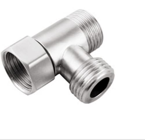 Homcbec Bathroom Angle Valve,3-Way Brushed Nickel G1/2 Inch T-Adapter Valve With One Inlet And Two Outlets Shower Arm Diverter Valve For Bath Bidet Sprayer Toilet Shower Head #TOP2
