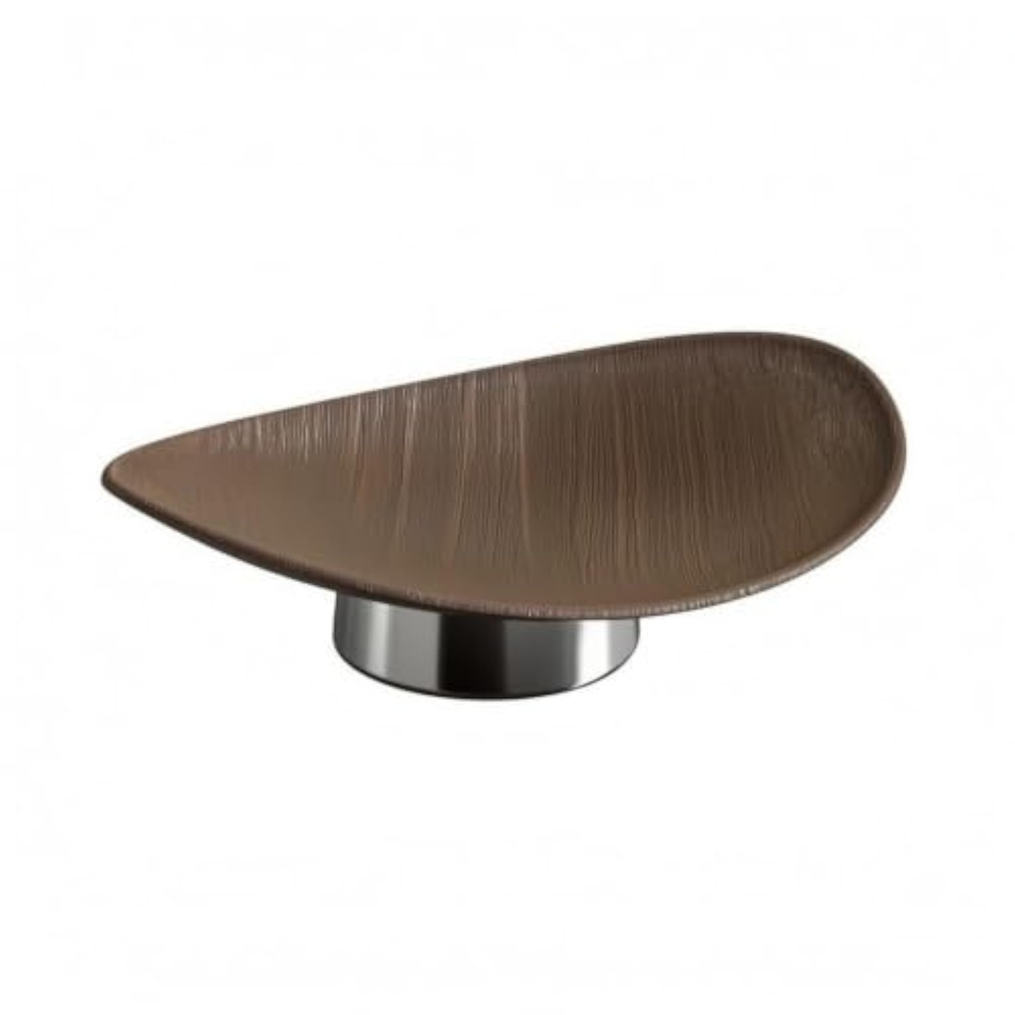 Wood-Grain Pedestal Tray Decorative Boat-Shaped Design