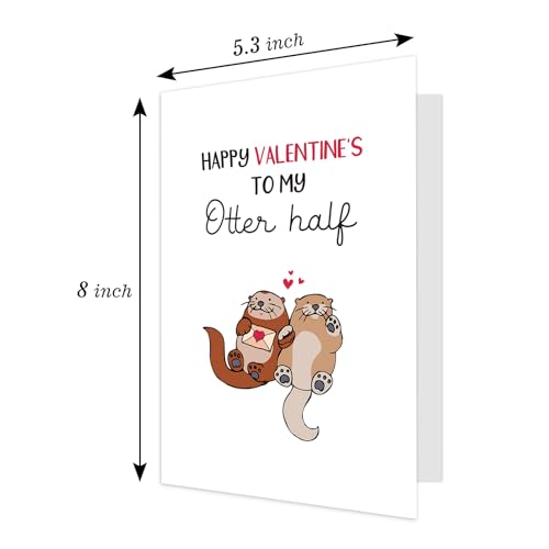 Funny Otter Valentines Day Card Gift for Boyfriend Girlfriend, Otter I Love You Valentines Day Cards Gifts for Husband Wife2