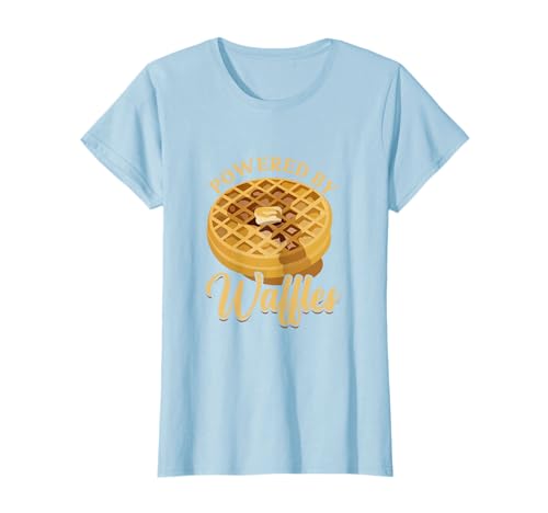 I Am Powered By Waffles Breakfast Food Waffles T-Shirt