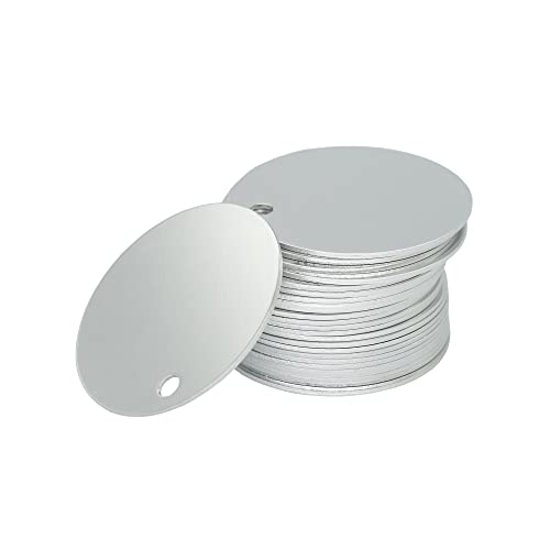 Round Aluminum Engraving Blanks Tags Stamping Blanks 25 Pack Diameter 4 cm (Silver), 4cm x 4cm x 1mm - Image 3
