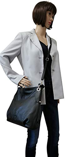 AMBRA Moda Borsa da donna di vera pelle, borsa a