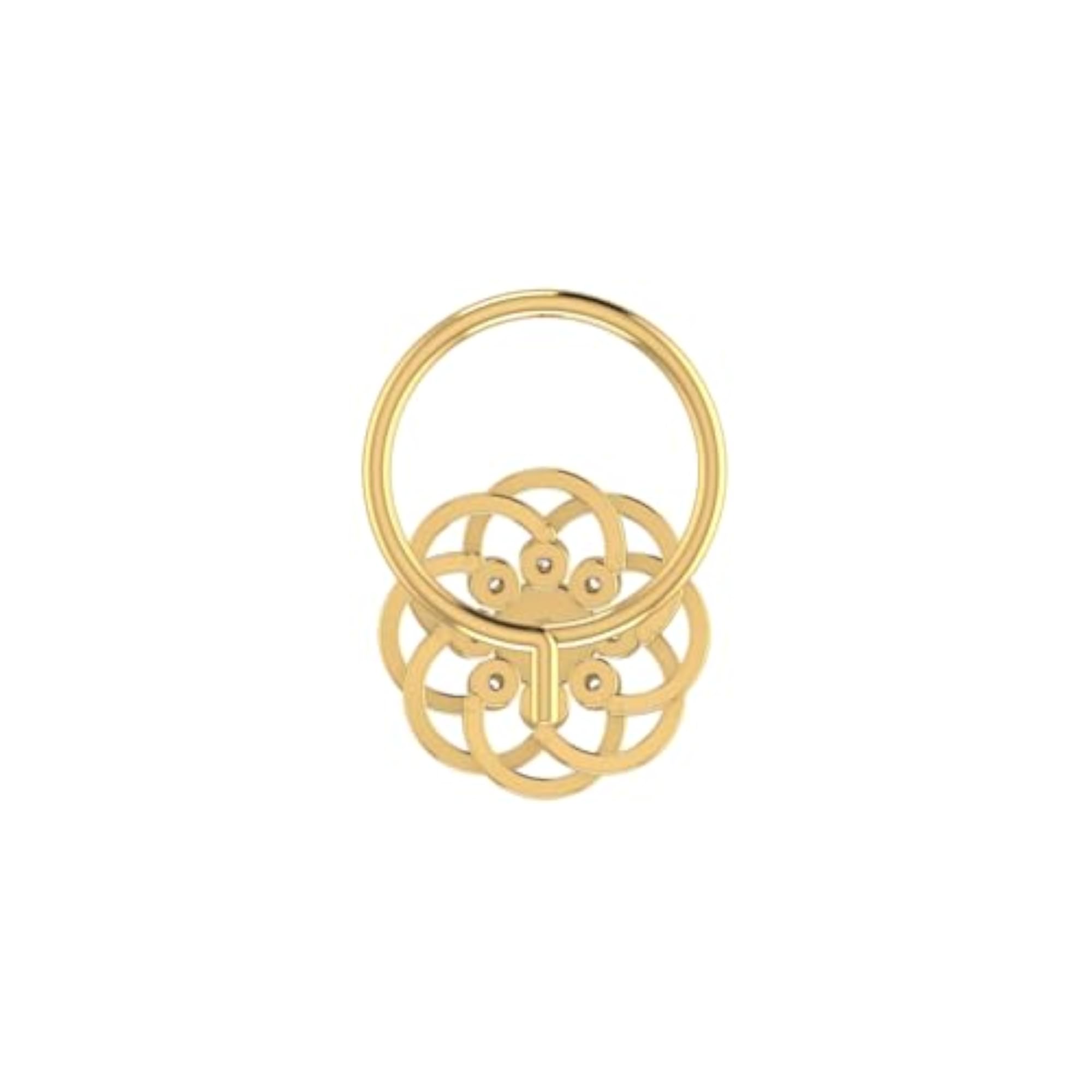 9K BIS Hallmarked Yellow Gold Stud Nosering