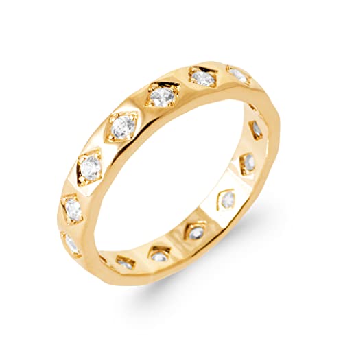 Bague Alliance en Plaqué Or 18 carats et zirconium éclatant par Tata Gisèle