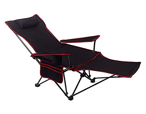 Silla de Camping Tumbona Al Aire Libre Ultraligera Almuerzo Descanso Siesta Playa Ocio Coche Respaldo Portátil Asiento De Pesca Con Almohada Extraíble Sillas Plegables para Jardín ( Color : A , Size :