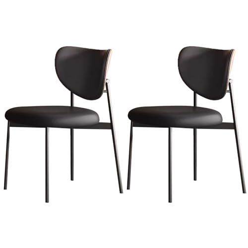 Sillas de Comedor tapizadas, Cuero de Microfibra, algodón de látex de Alta resiliencia, Patas de Acero al Carbono con diseño Curvo, Silla de Cocina, 250 kg, Ideal para Oficina en c