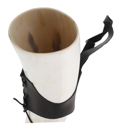 Corne de bœuf naturelle artisanale de collection avec étui cuir