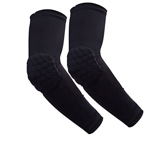 LTLCLZ 1Pair Arm Sleeve Armband Elbow Support Basketball Arm Sleeve Breathable Football Safety Sport Elbow Pad Brace Protector,Black,M