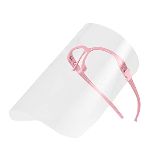 Preisvergleich Produktbild bobo4818 Gesichtsschutz Augenschutz Kopfbedeckung Küche Kochen Anti-Öl Ruß Widerstand Transparent Anti-Fog Splash Gesichtsschutzschirm (Rosa)