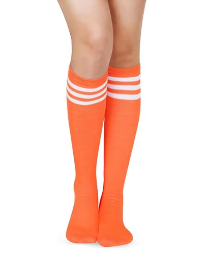 Image of Athletic Knee High Socks Stripe Running Baseball Thigh High Stockings Outdoor Sport Tube Socks
