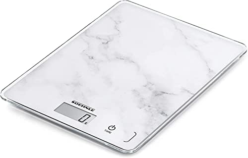 Soehnle Page Compact 300 Slate, cyfrowa waga kuchenna z wzorem łupkowym, waga do 5 kg, waga domowa z opatentowaną funkcją dotykową, waga elektroniczna z bateriami