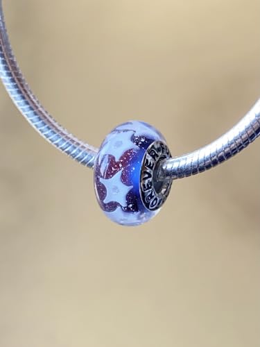 1pc Original Handmade Murano Glass 925 Sterling Silver Charms for Pandora Bracelets, Multicolor Star Charms for Pandora Bracelets, Bead Charms for Women3