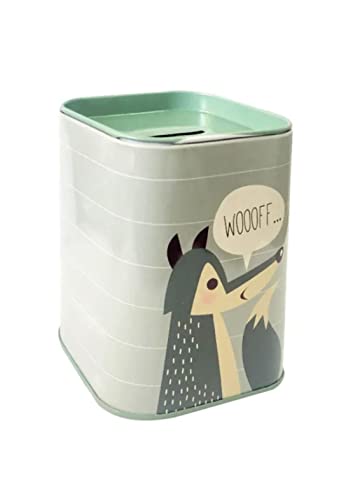 Tirelire originale pour enfant avec motifs d'animaux et dessins avec couvercle. Tirelire en étain bon marché qui peut également être utilisée comme pot à...