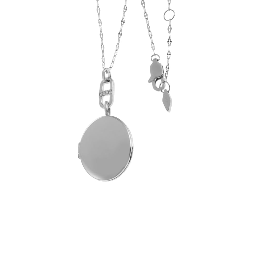 Fossil Halskette für Frauen Locket Collection Edelstahl Halskette, Länge: 400mm+50mm, JF04427040