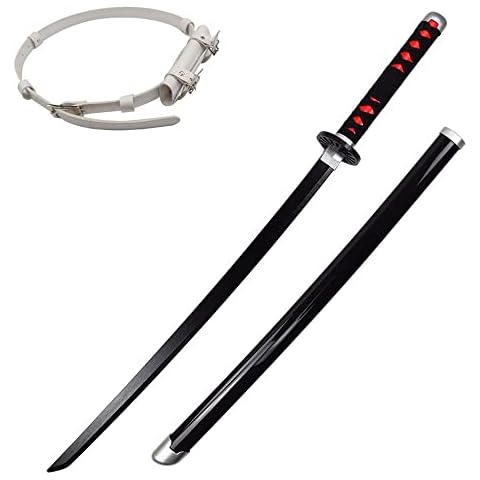 Lnder Bamboo Anime Katana, Halloween Prop Demon Slayer Samurai Sword, Japanese Cosplay Sword With White Belt, 75cm/100cm (Size : 100cm(39in)-Katana) Cover