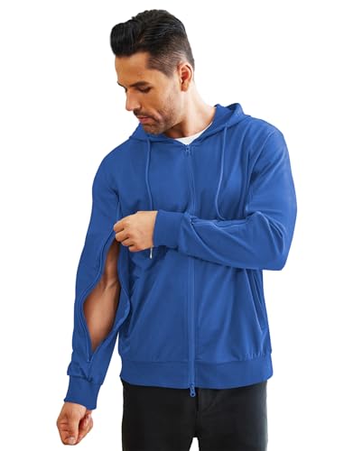 Veste dialyse zippée aux bras Deyeek avec poches pour soins faciles