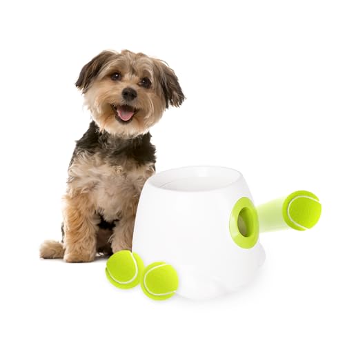 ALL FOR PAWS Automatischer Ballwerfer für Hunde, Hunde Ball Interaktive Ballwurfmaschine 3Pcs 2' Tennisbällen Inklusive, für Kleine und mittlere Hunde, Interaktives Hundespielzeug