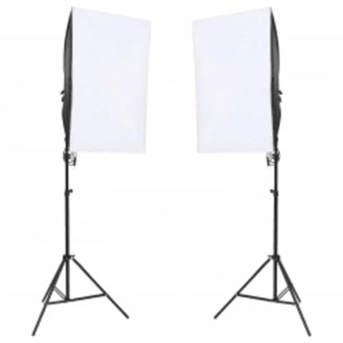 Kit studio photo éclairage continu LED pour éliminer les reflets avec grand fond noir coton