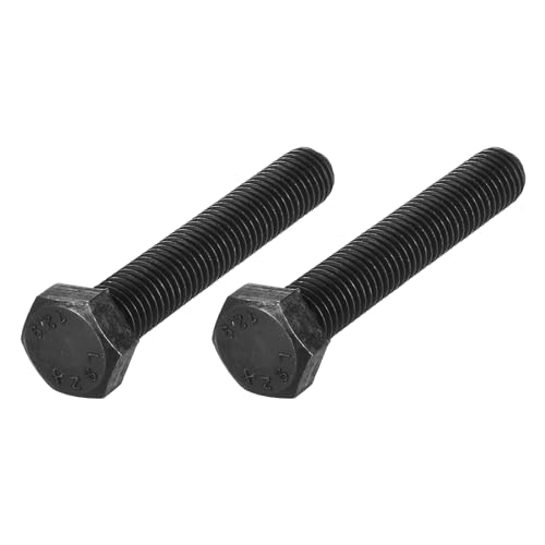 Image of METALLIXITY Hex Bolts (M12-1.75x70mm) 2Pcs, Carbon Steel Fully Threaded Black Oxide, Coarse Thread UNC Hex Head Screw Bolt - for Furniture Repair