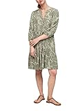 mit Tunika-Ausschnitt s.Oliver Damen Tunikakleid mit Allover-Muster Summer Khaki AOP 44