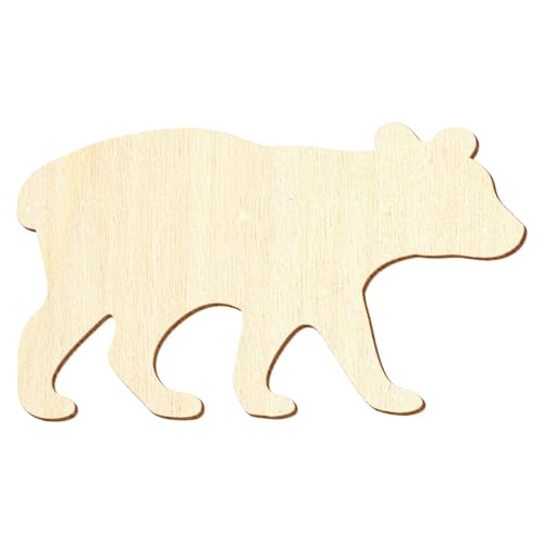 Oso cachorro de madera – Decoración para manualidades 3-50 cm, paquete con:25 unidades, ancho: 44 cm