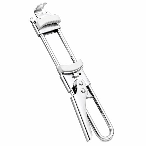 Multifunktionaler Dosenöffner aus Edelstahl - Deckelöffner für Schraubgläser Flaschenöffner & Konservenöffner manueller Jar Opener für Senioren Küche Gastro(silbern)