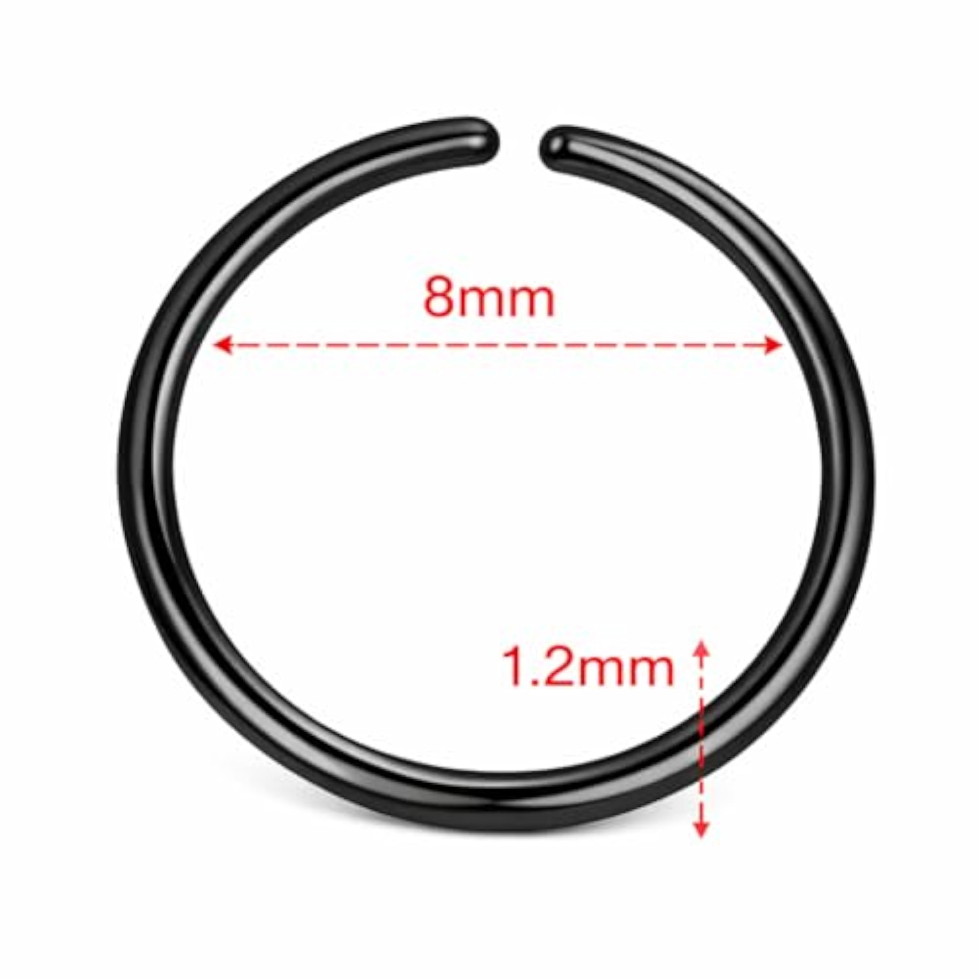 316L Surgical Steel Seamless Nose Hoop Ring 20G