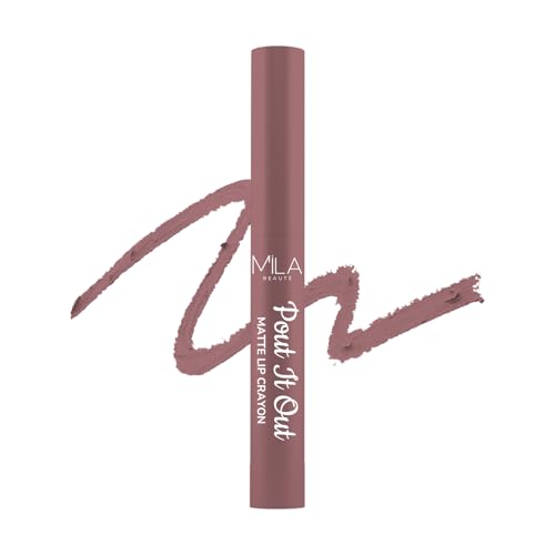Image of Mila Beaute Pout It Out Matte Lip Crayon | Highly Pigmented & Enriched With Jojoba Oil | Soft Matte Finish | Creamy & Light Weight Texture | Smooth Glide Application | Shade - (Mulan 1.25g)
