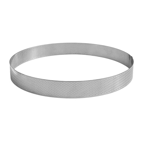 GOBEL - Cerchio per torta perforato - Cerchio per pasticceria perforato - INOX - Ø 24 cm - Altezza 3,5 cm - Qualità professionale - Made in France, Silver