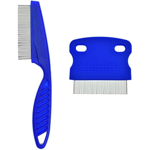 2 Pcs Pet Comb for Cat Dog Flea Lice Tear Stain Remover Combs Fine Tooth Grooming Removal Tool Long Time Using Cover