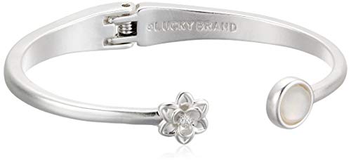 Lucky Brand Jewelry Mop Stone Cuff Bracelet, Silver (JWEL4238), One Size