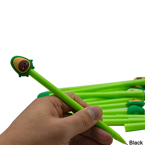 Maydahui 12 bolígrafos gel aguacate tinta negra miniatura 5
