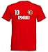 Nation Osmanli T-Shirt Trikot Nummer 10 Wappen Emblem -FH10 (XXL, Rot)