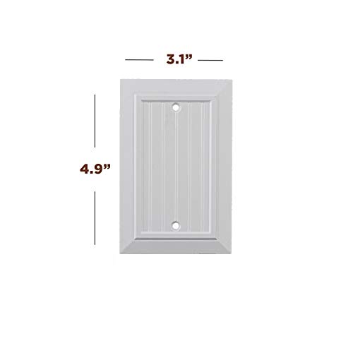 Image of Pack of 4 Wall Plate Outlet Switch Covers by SleekLighting | Classic Beadborad Wall plates| Variety of Styles: Decorator /Duplex /Toggle /Blank / & Combo | Size: 1 Gang Blank